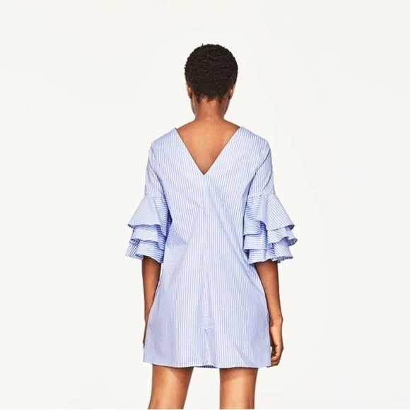 Zara Women’s Stripped Shift Summer Dress Size Small - Picture 4 of 8